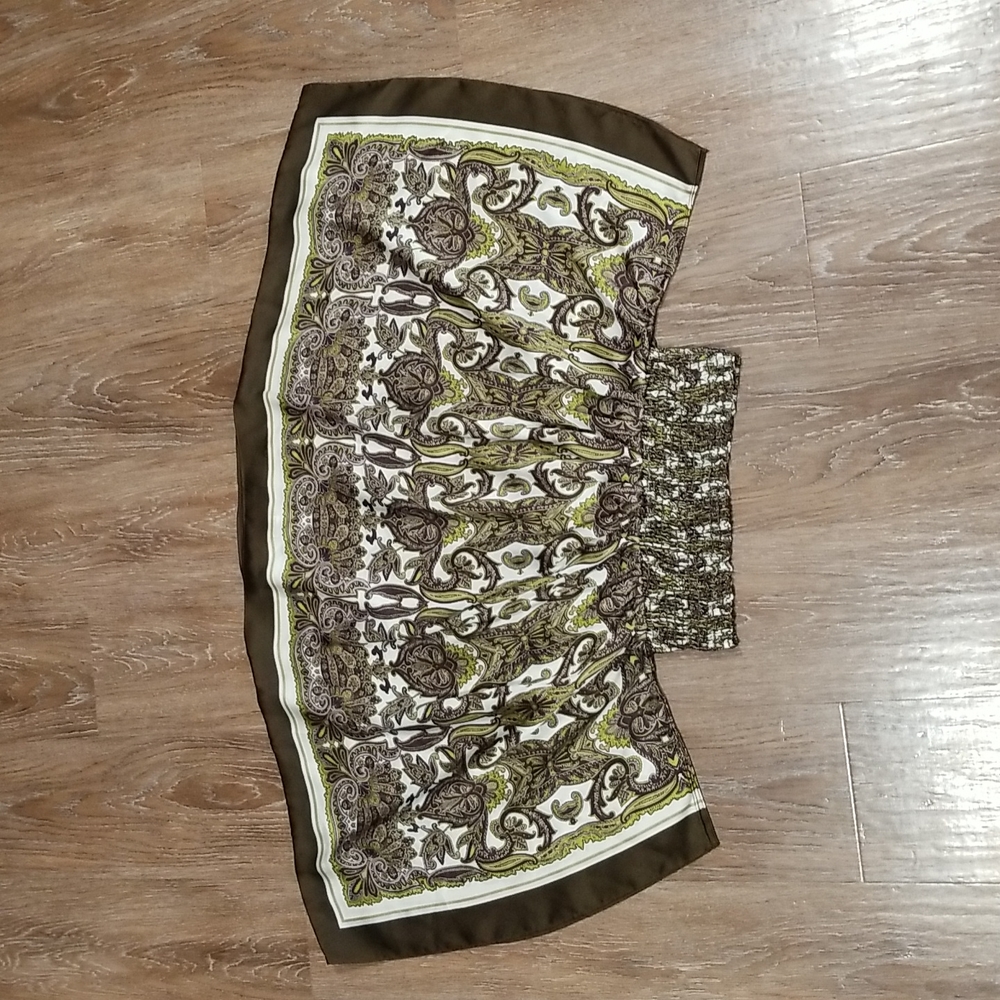 (M) Max Studio Paisly Print Lightweight Loose Fit Poncho Bohemian Aztec Satin